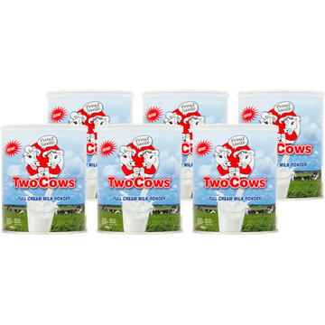 Two Cows Instant Full Cream Milk Powder 6 x 400 g