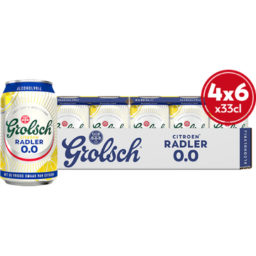 Grolsch - Citroen Radler - 0.0% Alcoholvrij - Blik - 4 x  6 x 330ML
