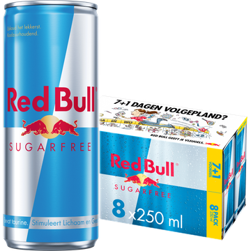 Red Bull Energy Drink Sugar Free 7+1 250ML