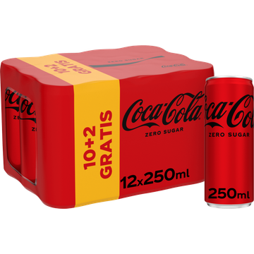Coca-Cola Zero Sugar 10+2 Gratis 12 x 250 ml