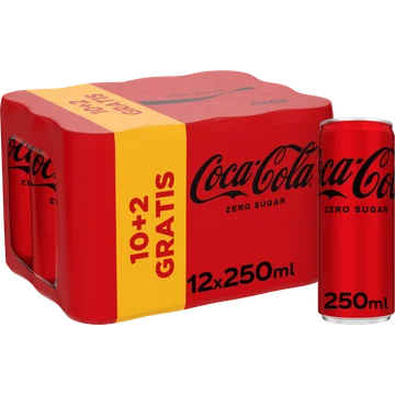 Coca-Cola Zero Sugar 10+2 Gratis 12 x 250 ml
