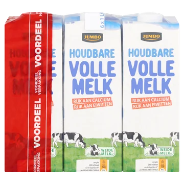Jumbo Houdbare Volle Melk Voordeelverpakking 6 x 1 L