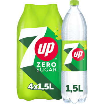 7UP Zero Sugar Refreshing Lemon & Lime Taste 4 x 1,5 L