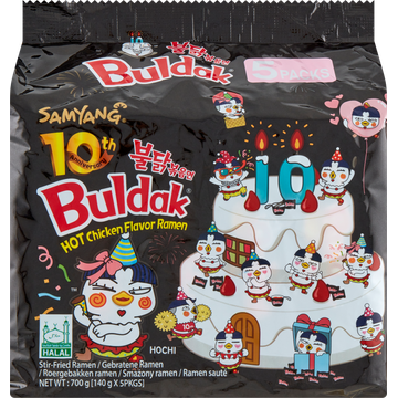 Samyang Buldak Hot Chicken Flavor Ramen 5 x 140 g