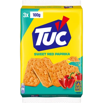 TUC Crackers Paprika Smaak (3 x 100g) 300g