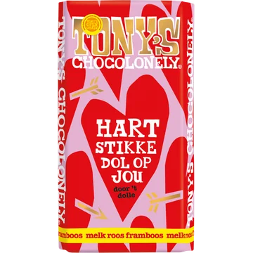 Tony's Chocolonely Melk Roos Framboos 180 g