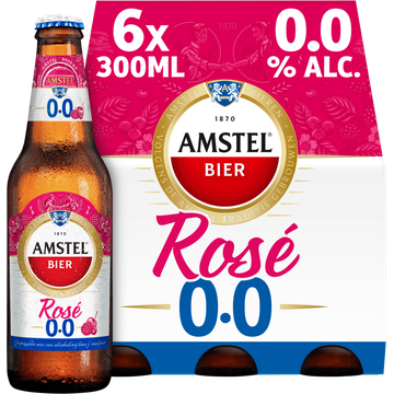Amstel Bier Rosé 0.0 Flessen 6 x 300 ml