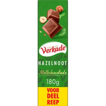 Verkade Hazelnoot Melkchocolade Voordeelreep 180 g