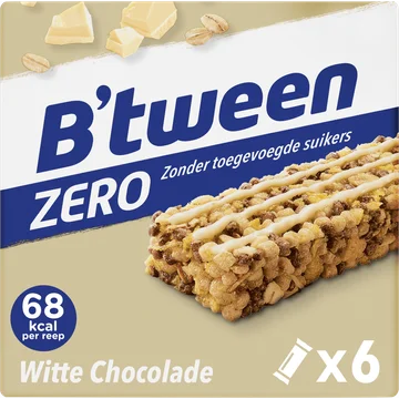 B'tween Mueslireep Zero Witte Chocolade 6 x 20g