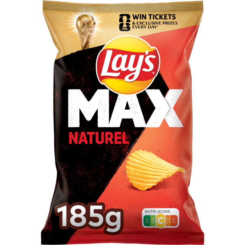 Lay's Max Ribbel Chips Naturel 185 gr