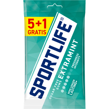Sportlife Suikervrije Gums Extramint 5 + 1 Gratis x 18 g