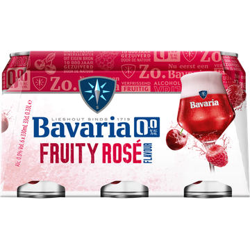 Bavaria 0.0% Alc. Vol. Fruity Rosé Flavour 6 x 330 ml 