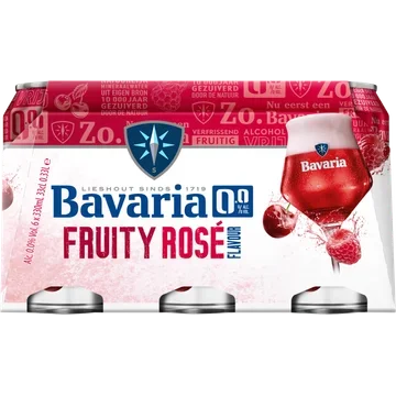 Bavaria 0.0% Alc. Vol. Fruity Rosé Flavour 6 x 330 ml 