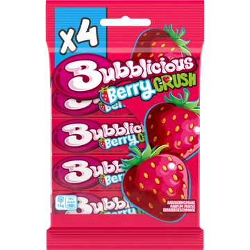 Bubblicious Strawberry Splash 4 x 5 Stuks 4 x 38 g