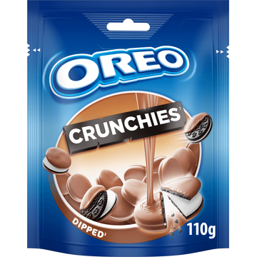 OREO Crunchies koekjes bedekt met melkchocoladesmaak 110 g
