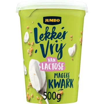 Jumbo Lekker Vrij van Lactose Magere Kwark 500 g