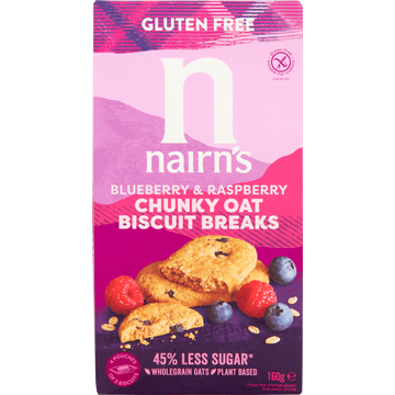 Nairn's Gluten Free Blueberry & Raspberry Chunky Oat Biscuit Breaks 160 g