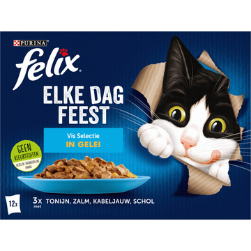 FELIX® Elke Dag Feest Vis Selectie in Gelei Kattenvoer 12x85g