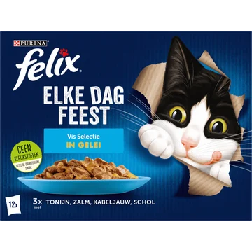 FELIX® Elke Dag Feest Vis Selectie in Gelei Kattenvoer 12x85g