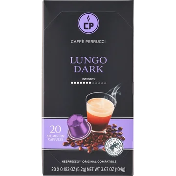 Caffè Perrucci Lungo Dark 20 Aluminium Capsules 20 x 5.2 g