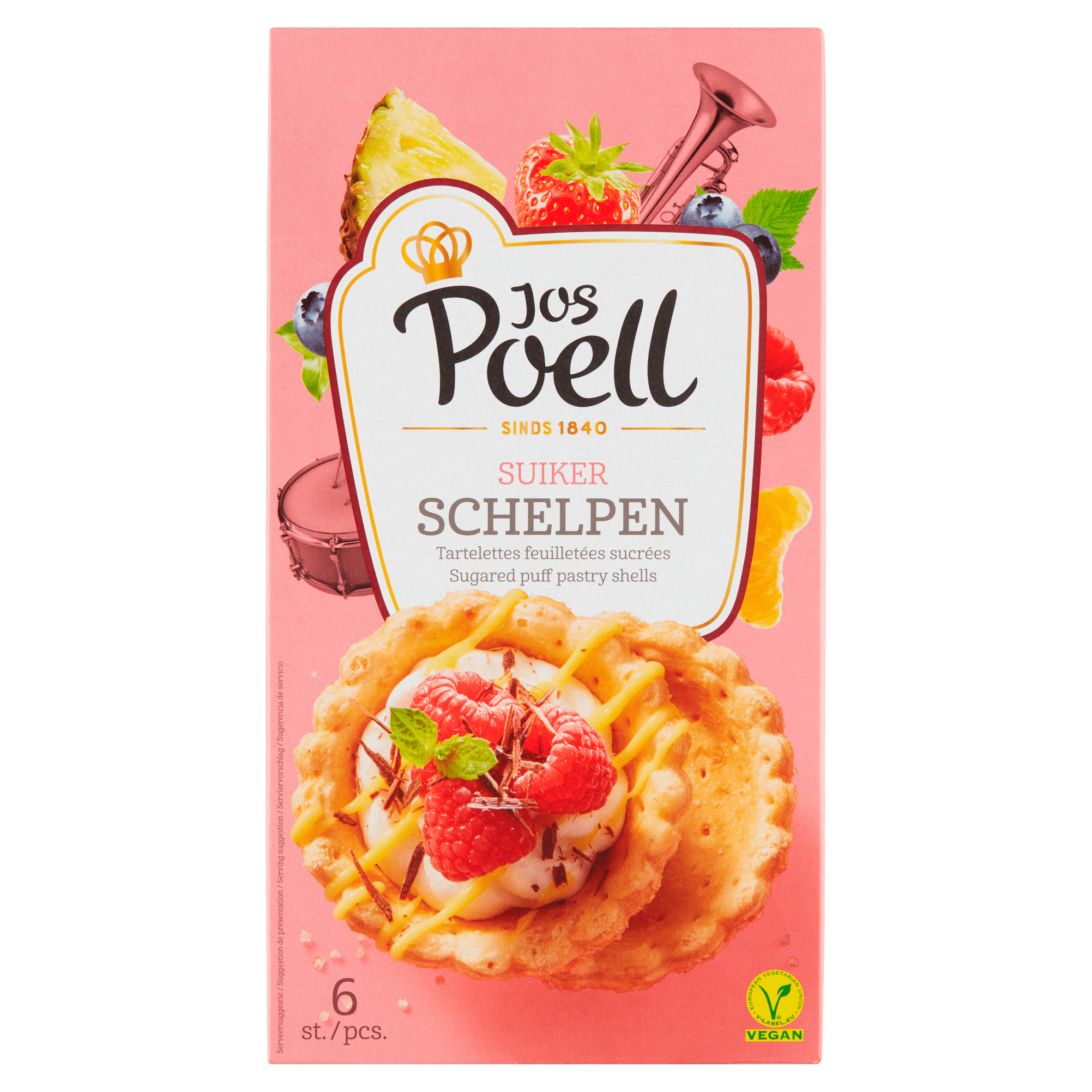 Jos Poell Suiker Schelpen 6 Stuks 100 g