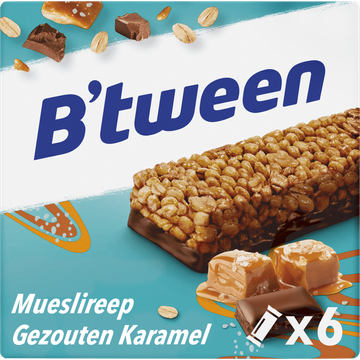 B'tween Mueslireep Gezouten Karamel 6 x 23g