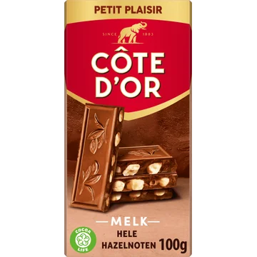Côte d'Or Melkchocolade Met Hele Hazelnoten 100g