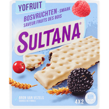 Sultana Yofruit Bosvruchten Smaak 4 x 2 Stuks 143 g