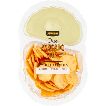 Jumbo Duo Avocado Dip met Mexicaantjes 140 g