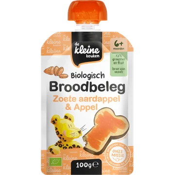 De Kleine Keuken Biologisch Broodbeleg Zoete Aardappel & Appel 6+ Maanden 100 g
