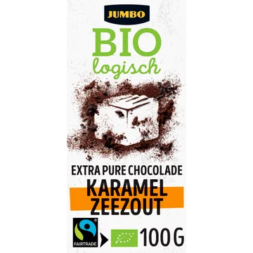Jumbo Biologisch Extra Pure Chocolade Karamel Zeezout 100 g