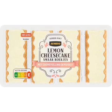 Jumbo Lemon Cheesecake Smaak Koekjes met Crèmevulling en Musket 200 g