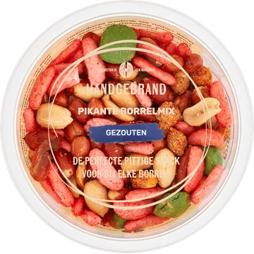 Handgebrand Pikante Borrelmix Gezouten 200 g