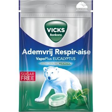 Vicks Bonbons Ademvrij VapoPlus Eucalyptus Suikervrij 72 g
