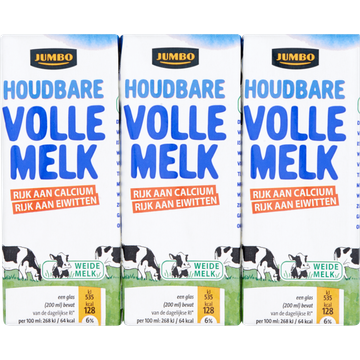 Jumbo Houdbare Volle Melk 6 x 200ML