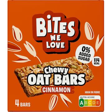 BitesWeLove Chewy Oat Bar Cinnamon roll 4 stuks