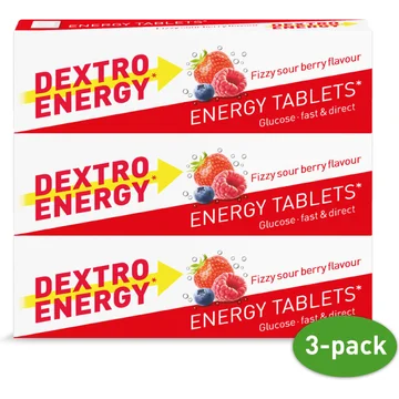 Dextro Energy Tabletten Fizzy Sour Berry 3 Stuks