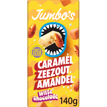 Jumbo's Witte Chocolade Caramel Zeezout Amandel 140 g