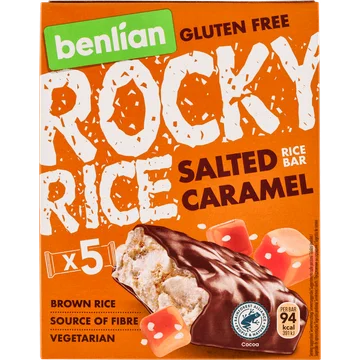 Rocky Rice Gluten Free Salted Caramel Rice Bar 5 x 18 g