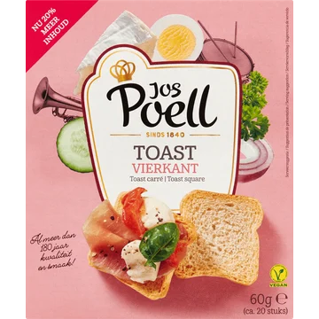 Jos Poell Toast Vierkant 60 g