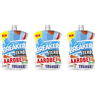 Melkunie Breaker Zero Strawberry Yoghurt 3x 200 g