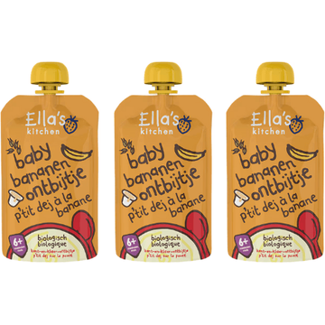 Ella's Kitchen Baby bananen ontbijtje 6+ biologisch 3x 100 g