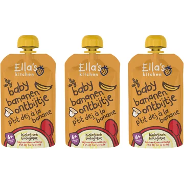 Ella's Kitchen Baby bananen ontbijtje 6+ biologisch 3x 100 g