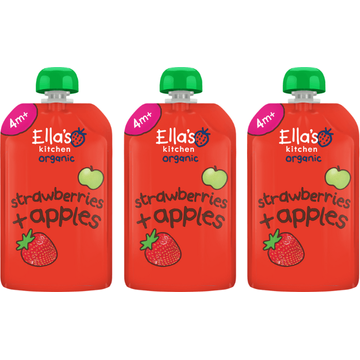 Ella's Kitchen Aardbeien + appels 4+ biologisch 3x 120 g