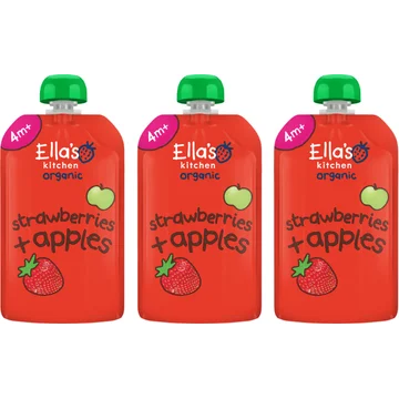 Ella's Kitchen Aardbeien + appels 4+ biologisch 3x 120 g