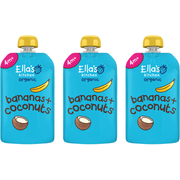 Ella's Kitchen Bananen + kokos 4+ biologisch 3x 120 g