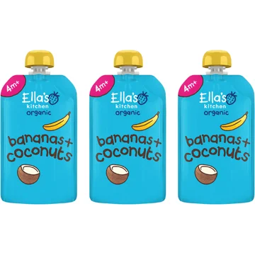 Ella's Kitchen Bananen + kokos 4+ biologisch 3x 120 g