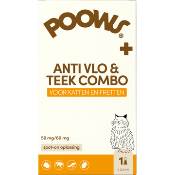 PoOws Anti Vlo & Teek Combo 50 mg/60 mg spot-on oplossing Kat