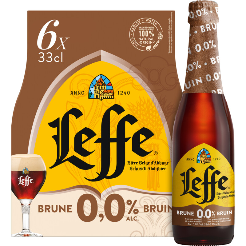 Leffe Bruin Alcoholvrij Bier 6 x 33 cl
