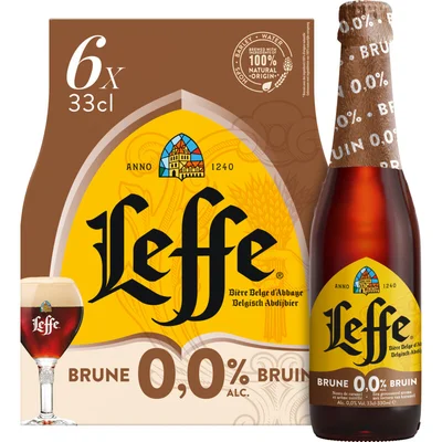Leffe Bruin Alcoholvrij Bier 6 x 33 cl